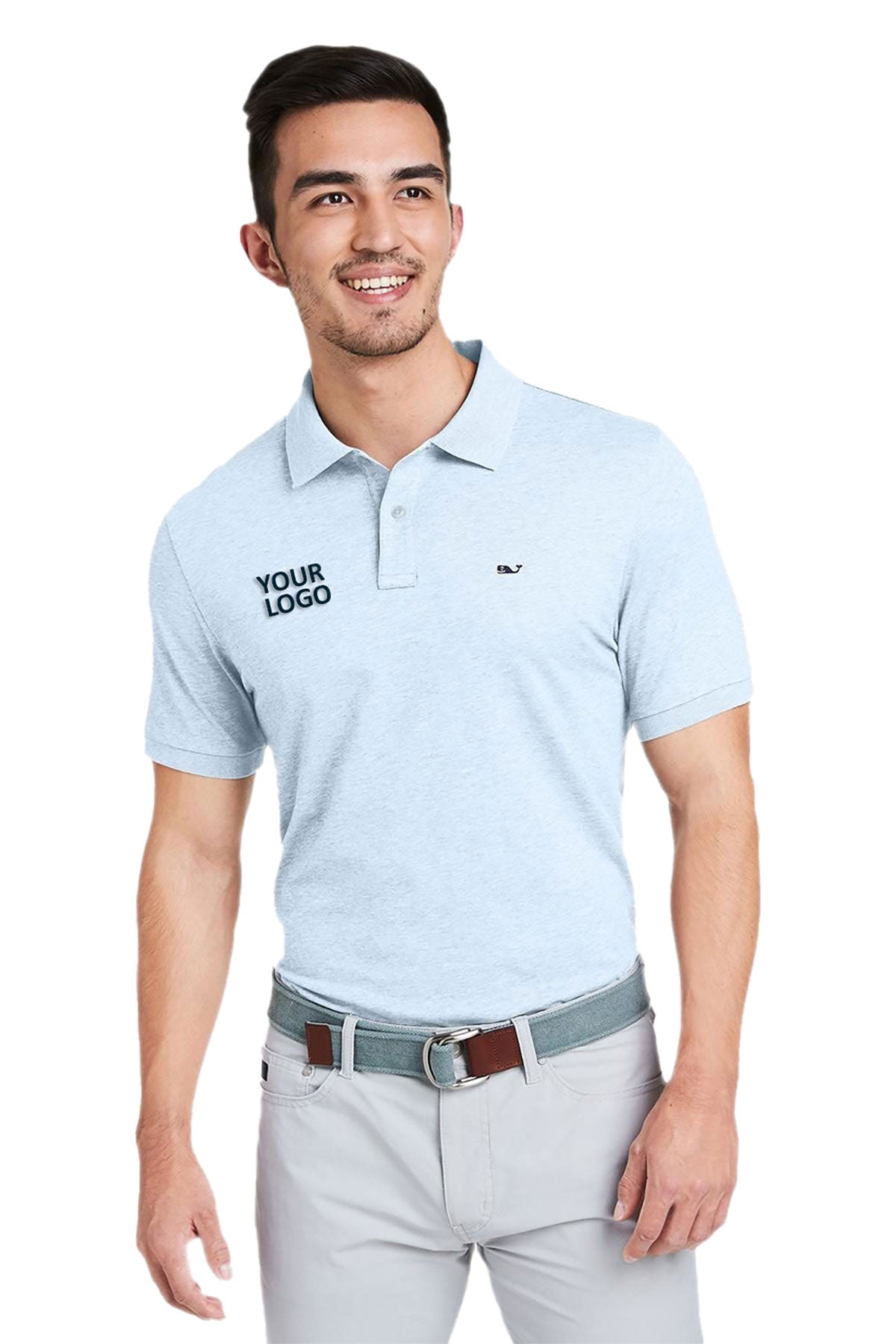 Vineyard Vines Custom Mens Edgartown Pique Short-Sleeve Polos, Jake Blue