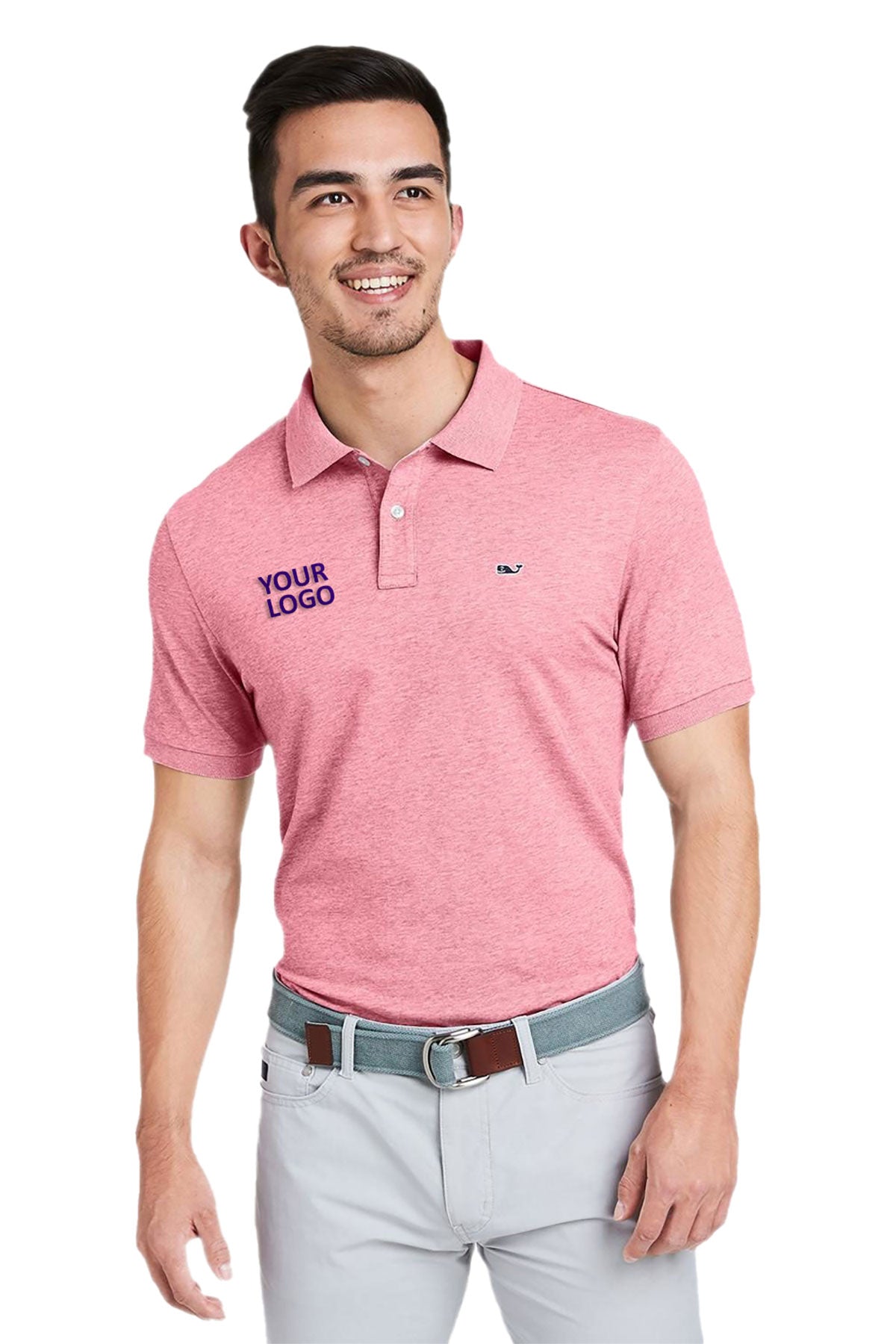Vineyard Vines Custom Mens Edgartown Pique Short-Sleeve Polos, Lobster Reef