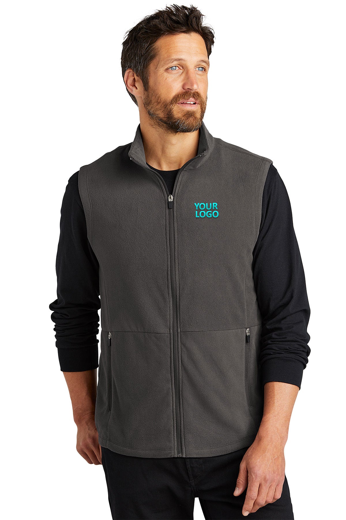 Port Authority Accord Microfleece Custom Vests, Pewter [Milford Mining Company Utah]