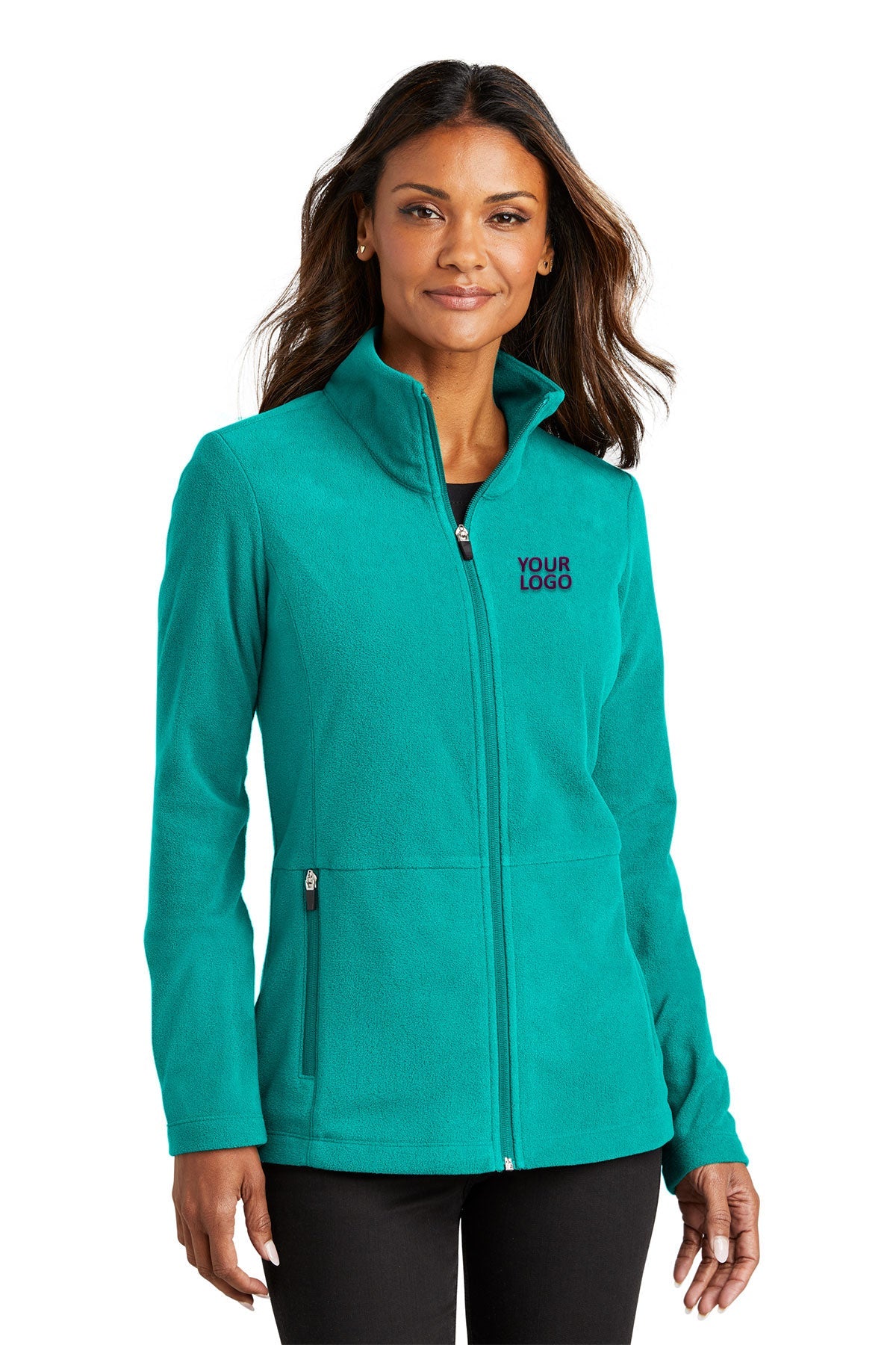 Port Authority Womens Accord Microfleece Custom Jackets, Teal Blue