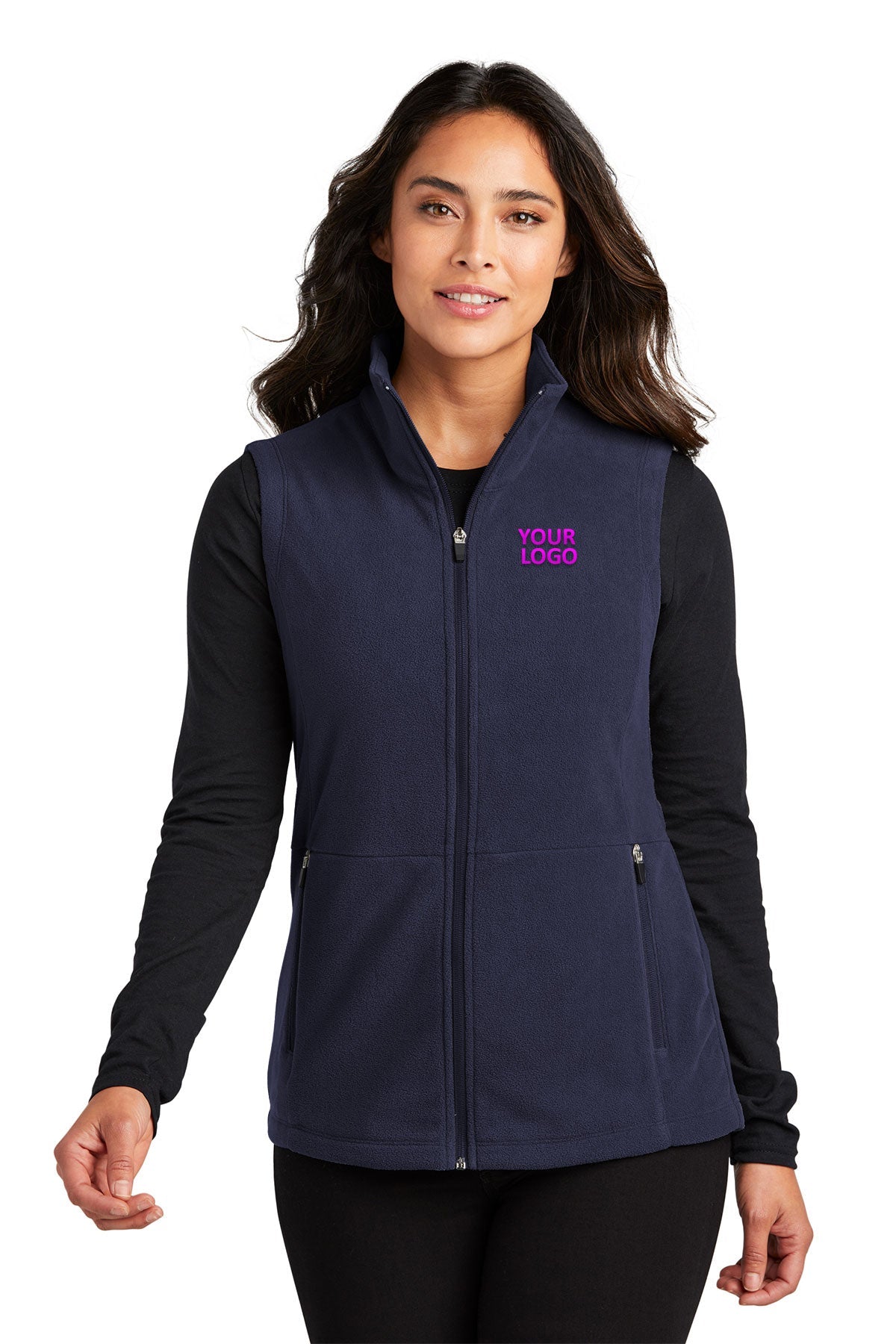 Port Authority Womens Accord Microfleece Custom Vests, Navy