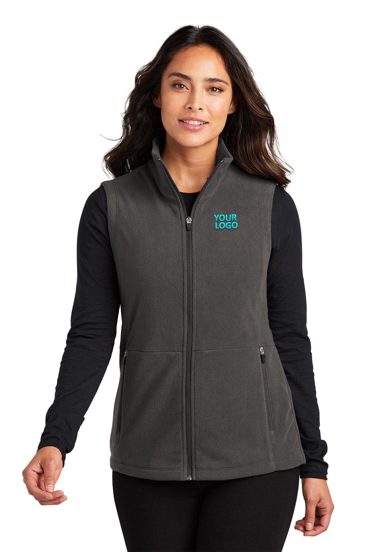 Port Authority Womens Accord Microfleece Custom Vests, Pewter [PureStar]