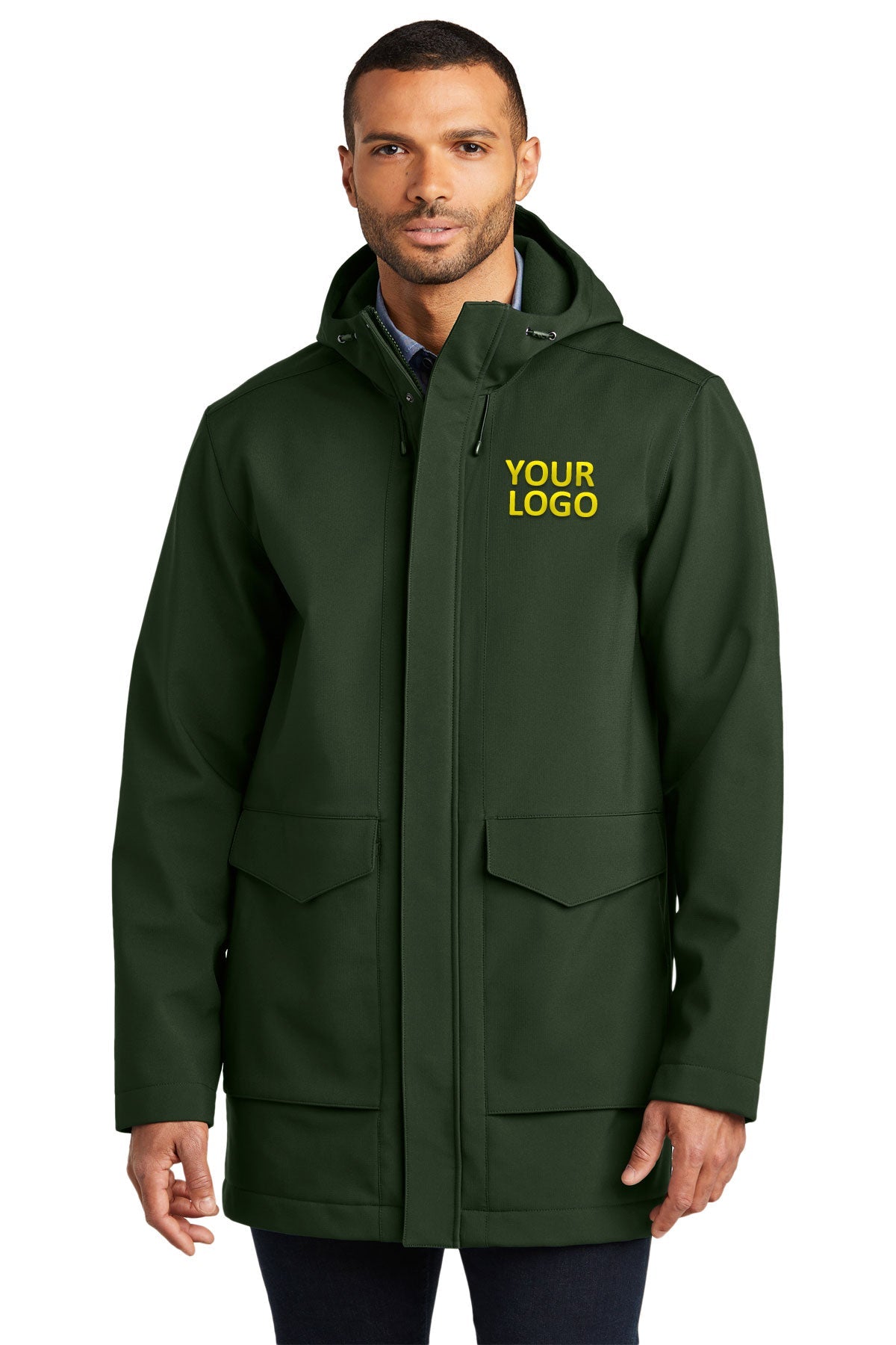 Port Authority Dark Olive Green J919 embroidered team jackets