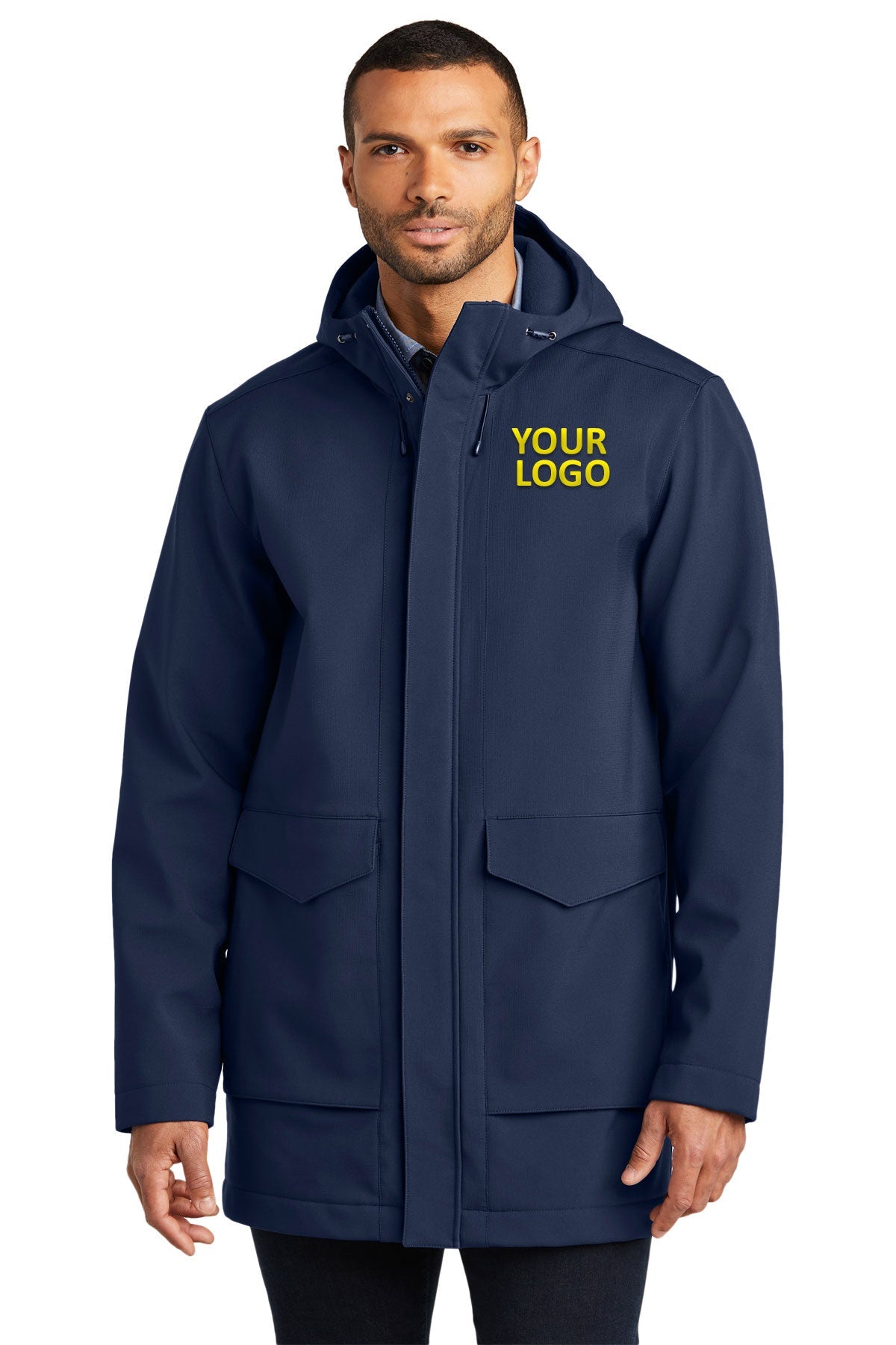 Port Authority River Blue Navy J919 jacket company logo