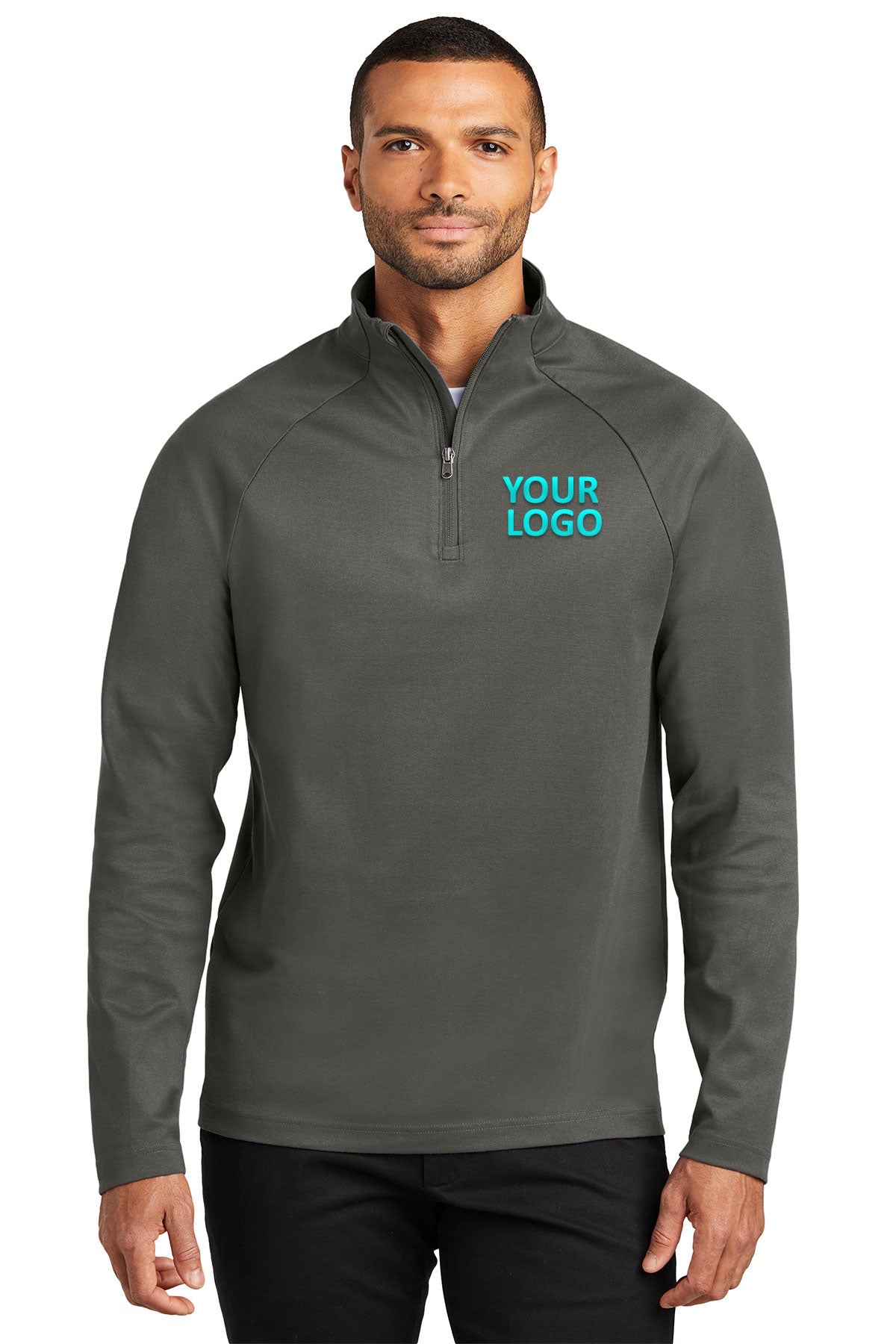 Port Authority C-Free Cypress Customized 1/4-Zips, Grey Steel [Century Sales and Management]