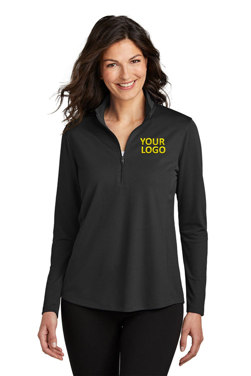 Port Authority Dry Zone UV Micro-Mesh Customized 1/4-Zips, Deep Black