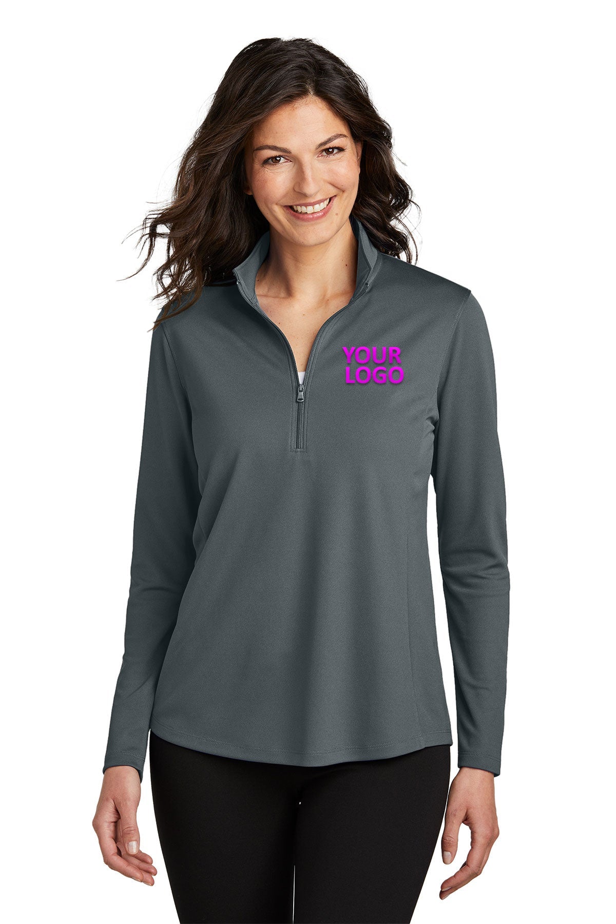 Port Authority Ladies Dry Zone UV Micro-Mesh Customized 1/4-Zips, Graphite [St Louis Music]