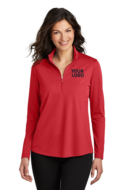 Port Authority Dry Zone UV Micro-Mesh Customized 1/4-Zips, Rich Red