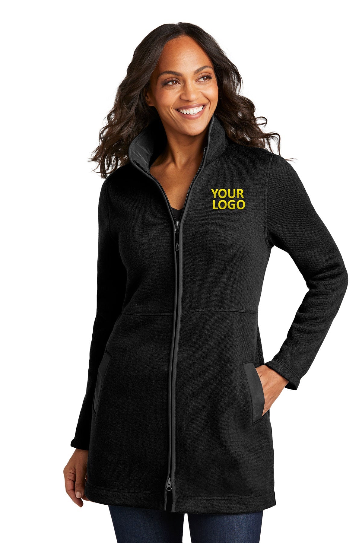 Port Authority Deep Black L425 jackets with company logo