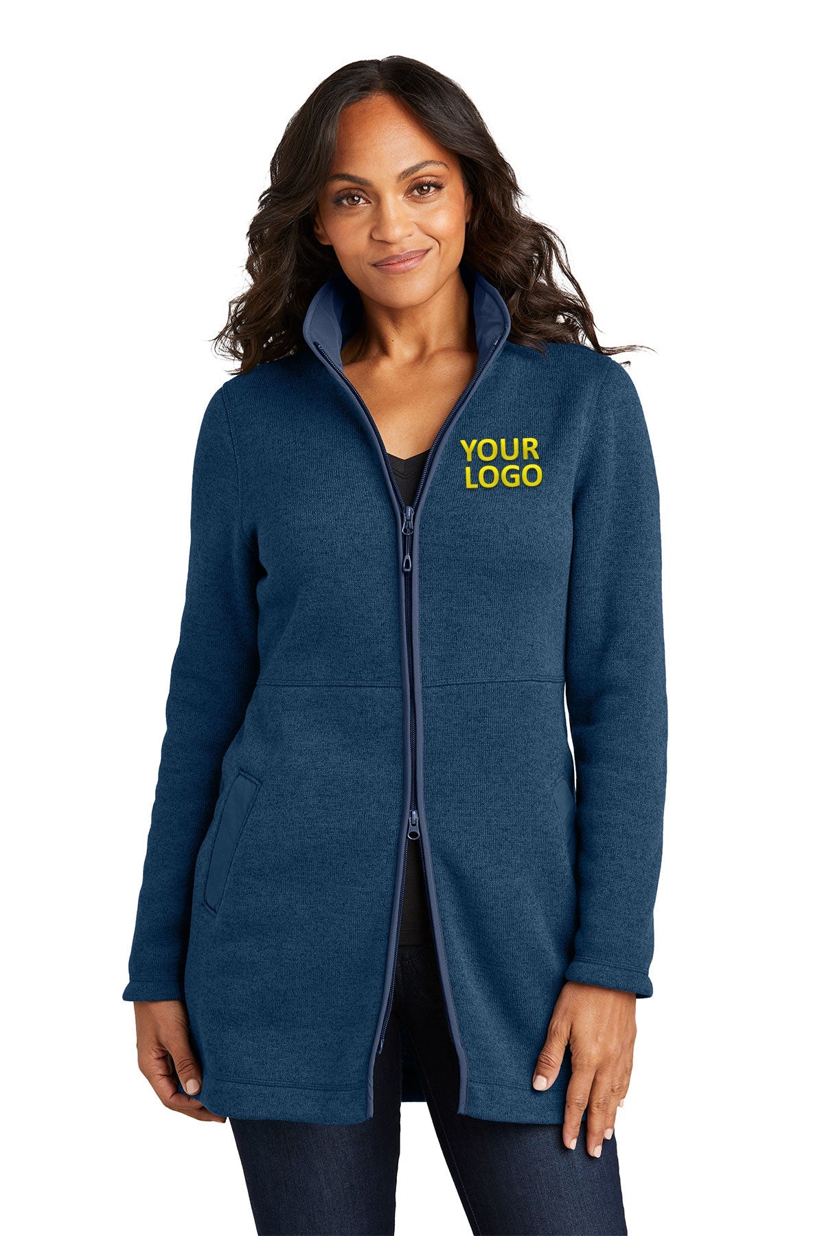 Port Authority Insignia Blue Heather L425 company embroidered jackets