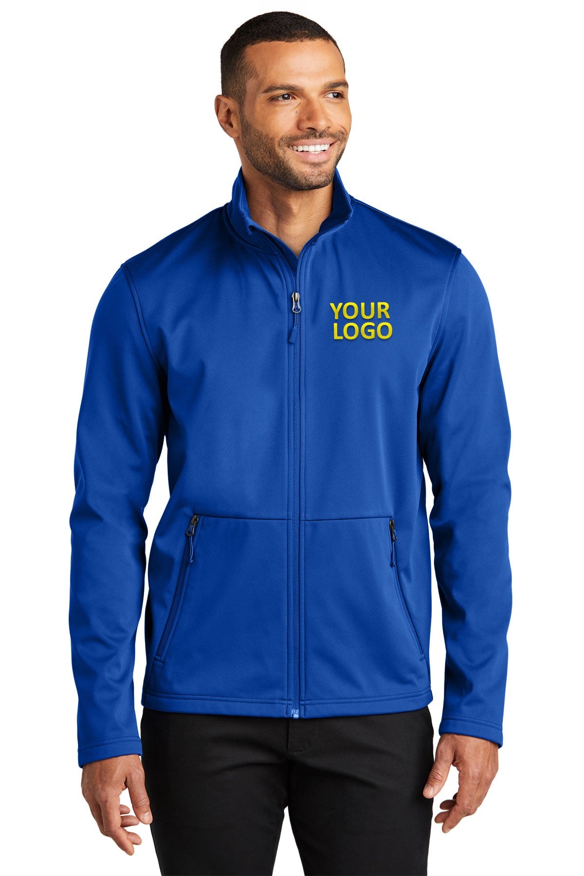 Port Authority True Royal J617 promotional jackets company logo