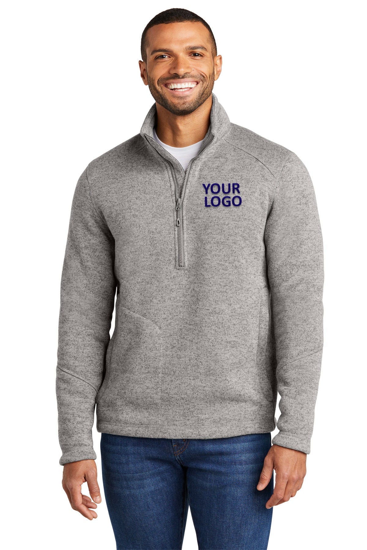 Port Authority Deep Smoke Heather F426 embroidered team jackets