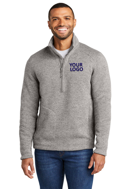 Port Authority Ladies Arc Sweater Fleece Long Custom Jackets, Deep Smoke Heather