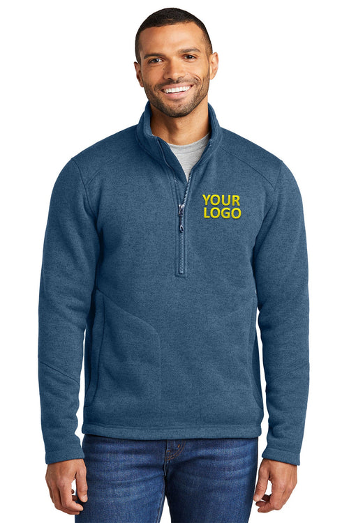 Port Authority Ladies Arc Sweater Fleece Long Custom Jackets, Insignia Blue Heather