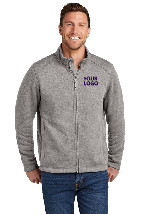 Port Authority Ladies Arc Sweater Fleece Customized Jackets, Deep Smoke Heather