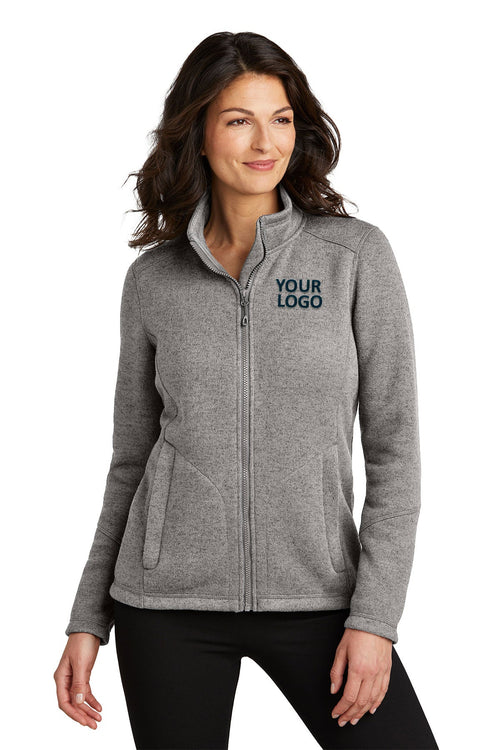 Port Authority Arc Sweater Fleece Custom Jackets, Deep Smoke Heather
