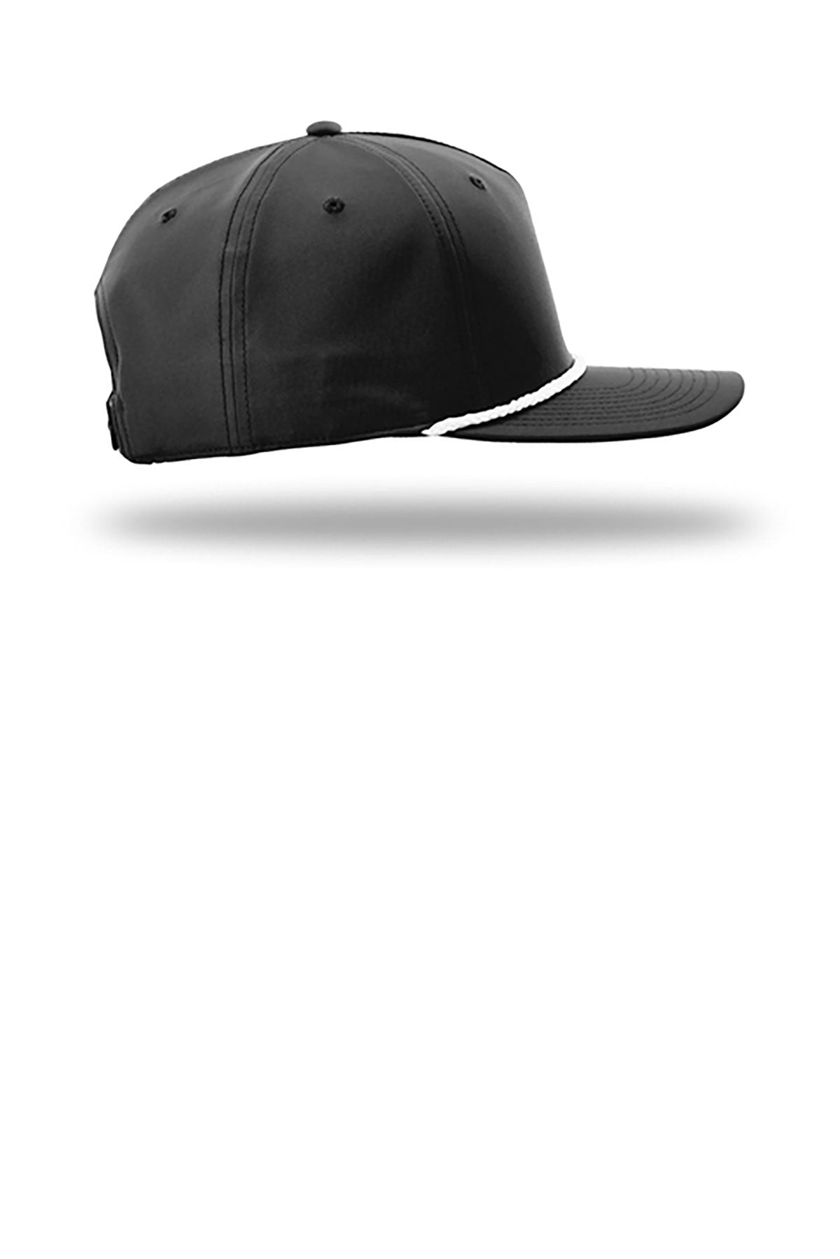 Richardson Custom 5-Panel Classic Rope Cap, Black/ White