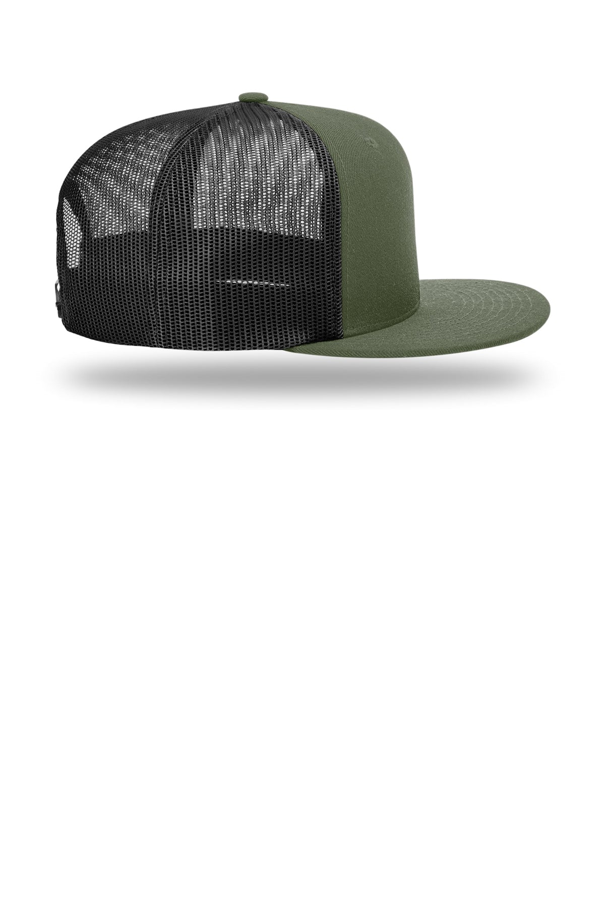 Richardson Acrylic-Wool Blend Flatbill Custom Trucker, Loden/ Black [Benjamin and Company]