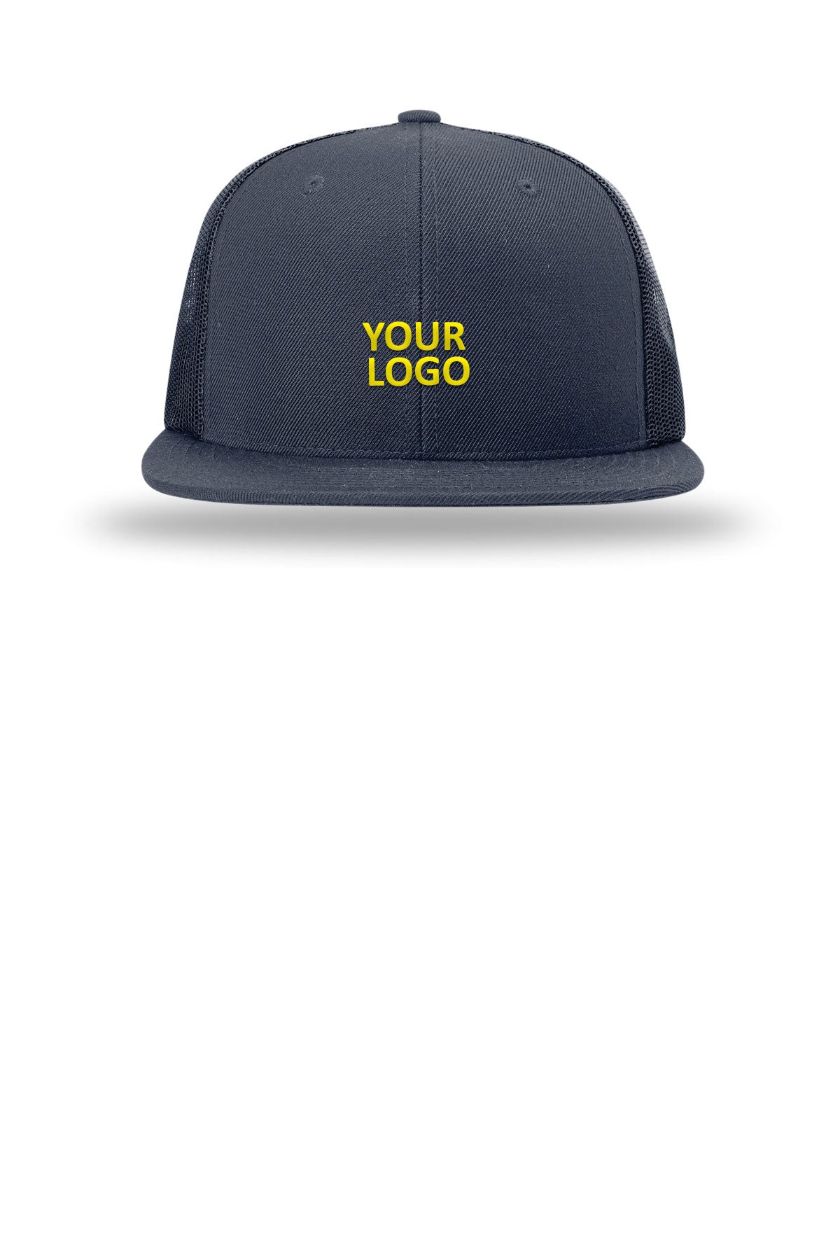 Richardson Acrylic-Wool Blend Flatbill Custom Trucker, Navy