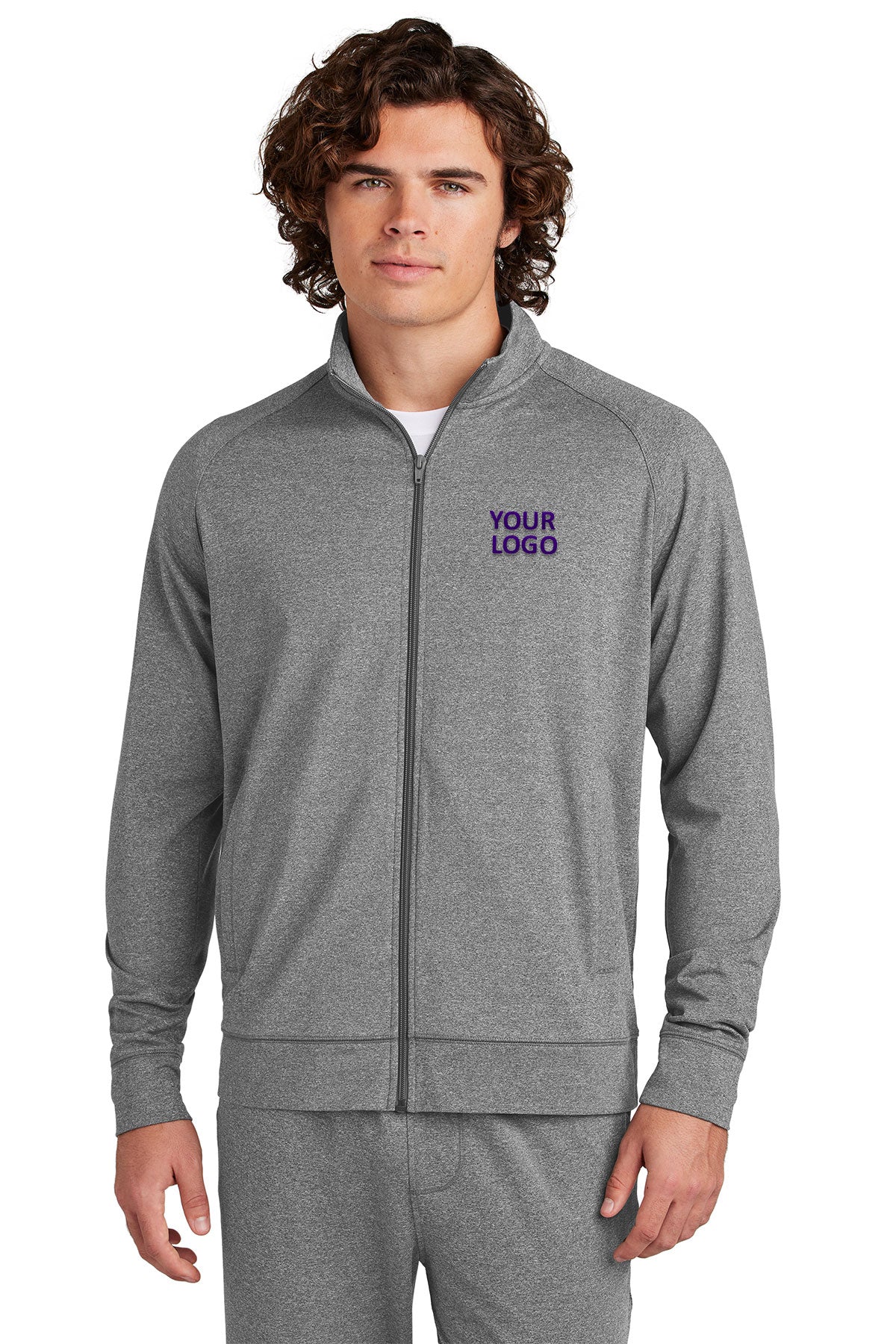 Sport-Tek Custom Sport-Wick Stretch Cadet Jackets, Charcoal Grey Heather