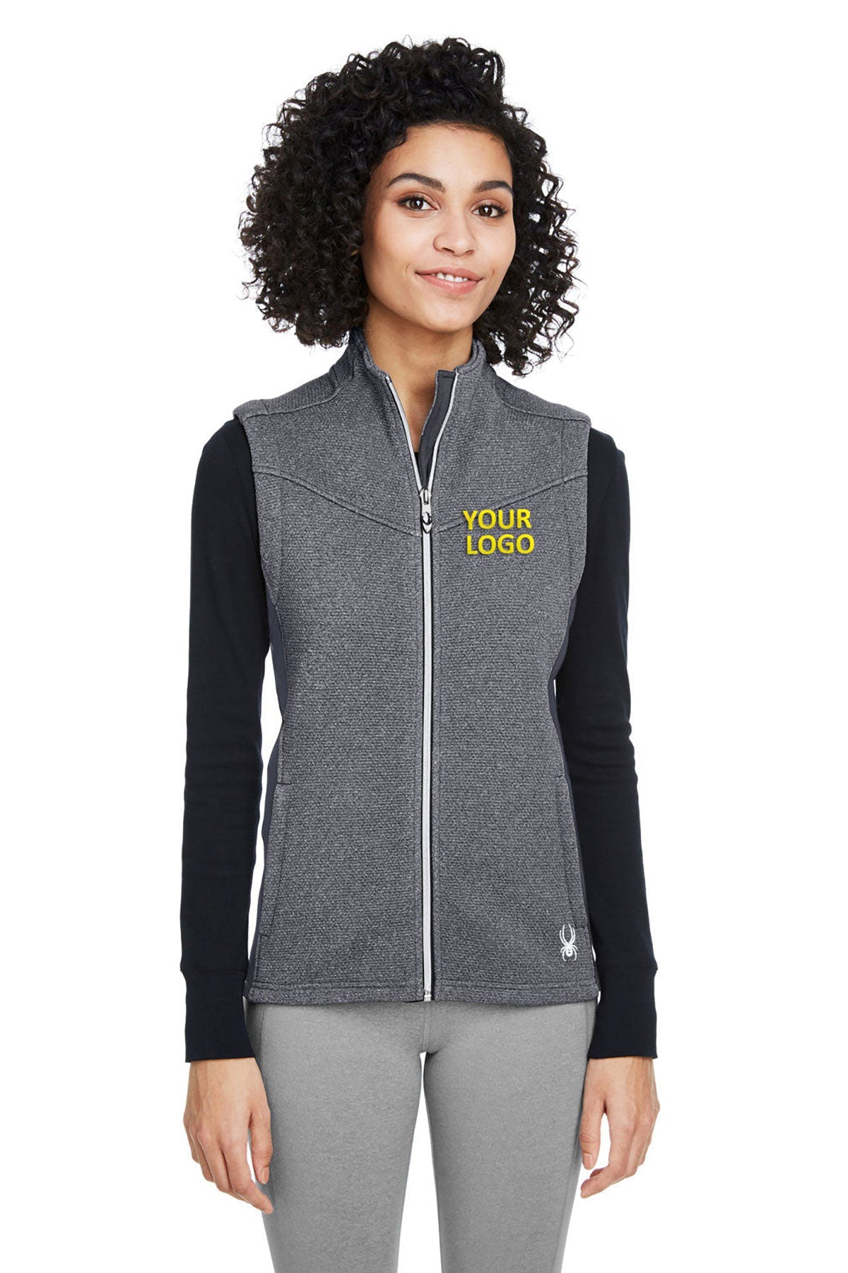 business logo jackets Spyder BLACK HTHR POL S17275