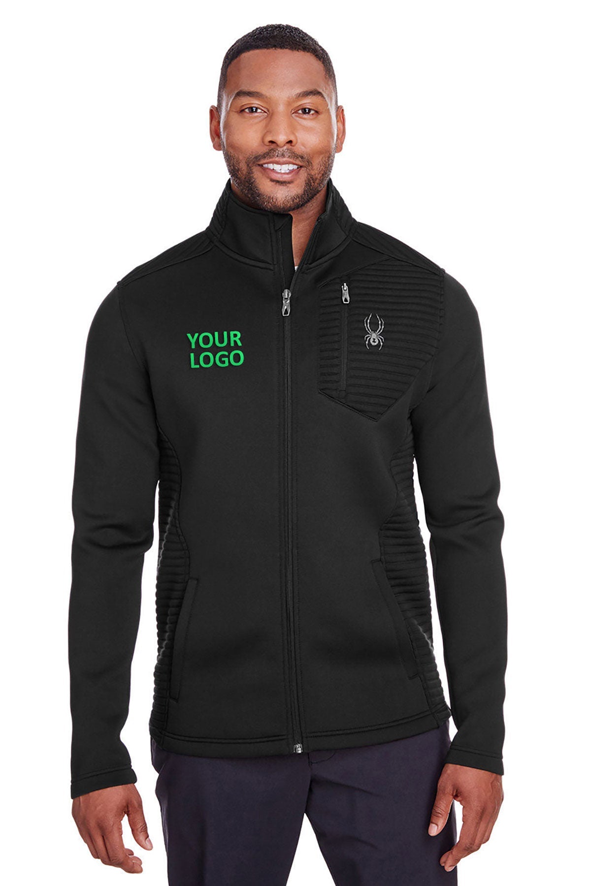 Spyder Black S16539 company embroidered jackets