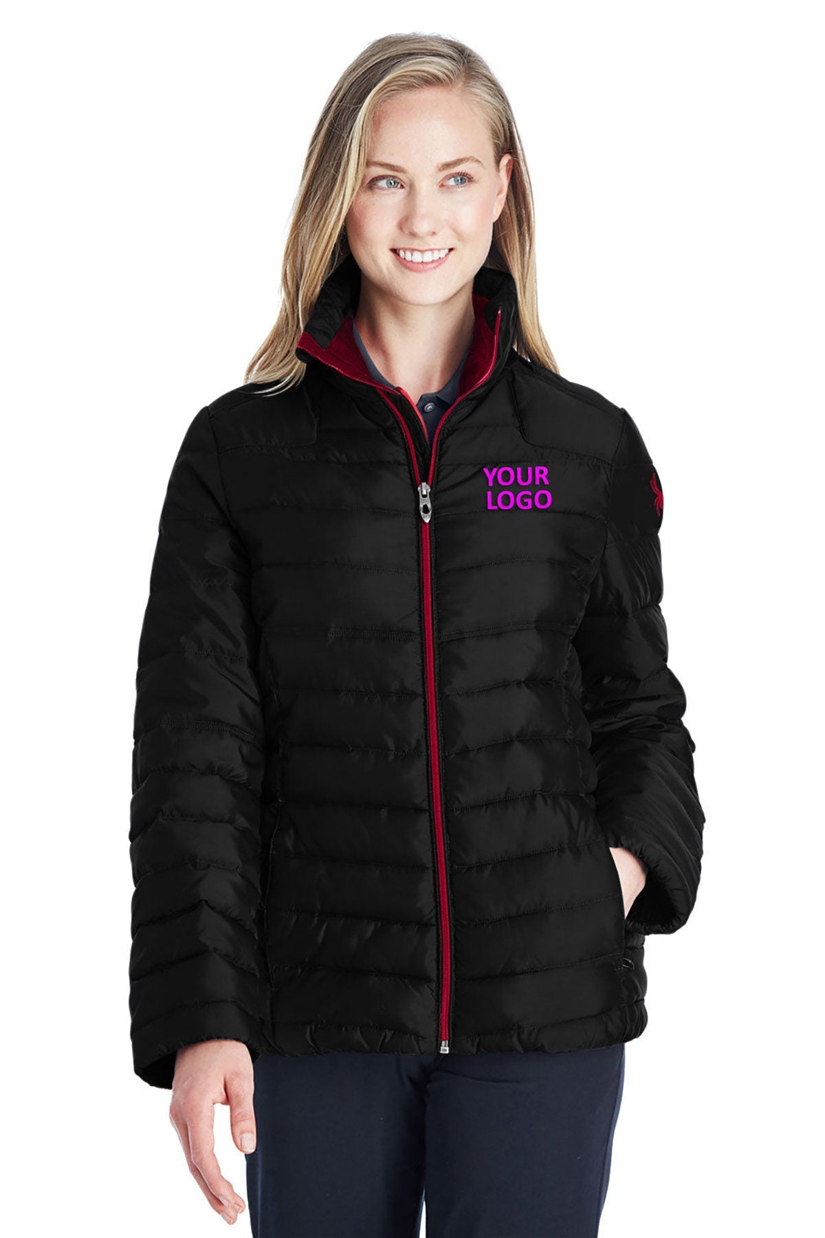Spyder BLACK/ RED 187336 jacket company logo