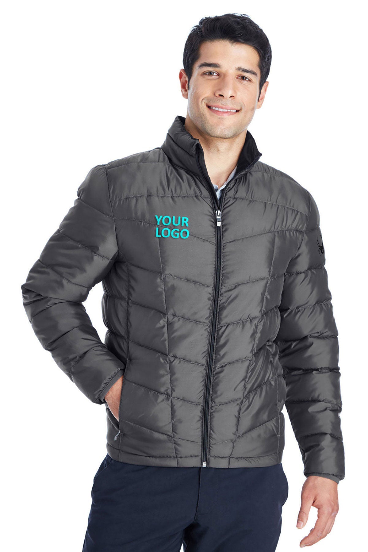 Spyder POLAR/ BLACK 187333 team jackets embroidered