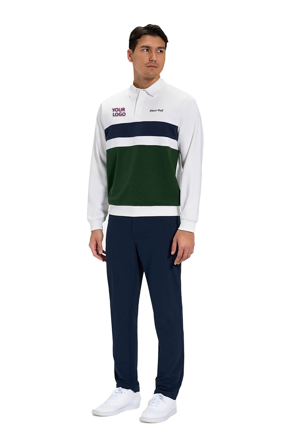 Ghost Golf Spectator Sweatshirt Custom Polos, White