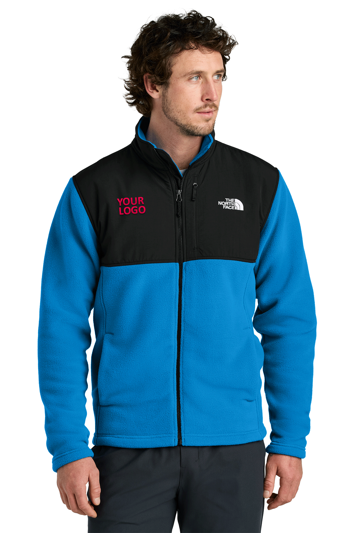 The North Face Hero Blue NF0A8BUQ jackets with company logo