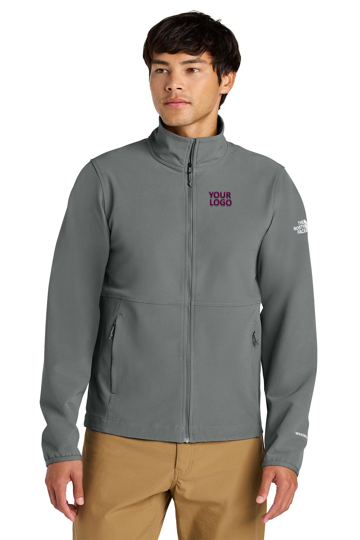 The North Face Edge Stretch Soft Shell Custom Jackets, Smoked Pearl Grey