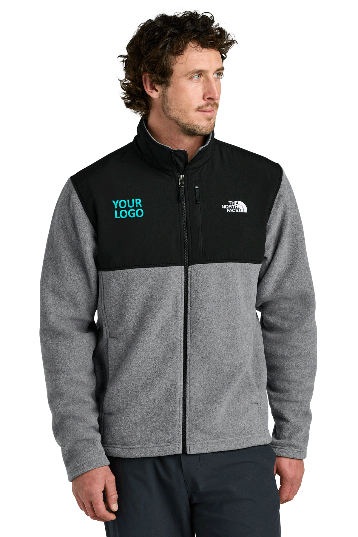 The North Face Medium Grey Heather NF0A8BUQ company jackets with logo