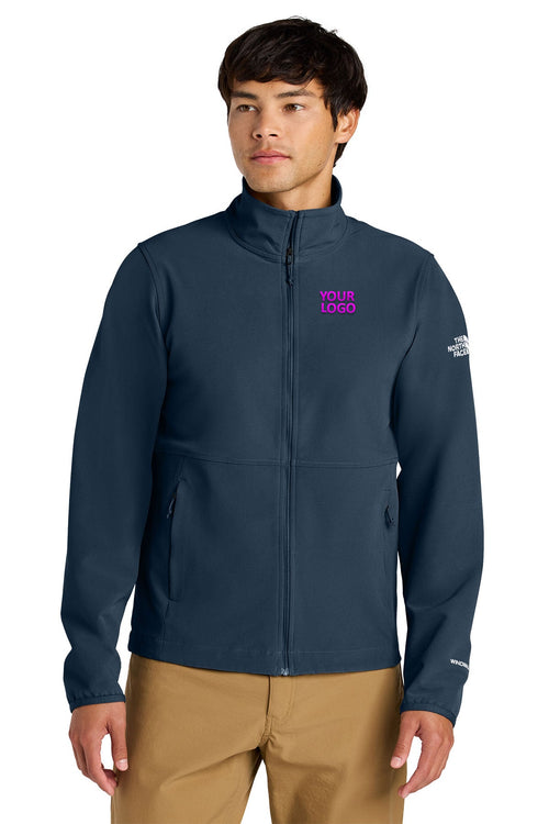The North Face Womens Edge Stretch Soft Shell Custom Jackets, Summit Navy