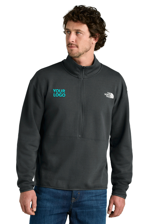 The North Face Womens Double-Knit 1/2-Zip Custom Fleece, Asphalt Grey
