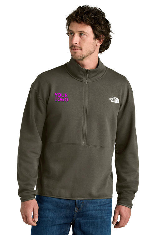 The North Face Womens Double-Knit 1/2-Zip Custom Fleece, New Taupe Green