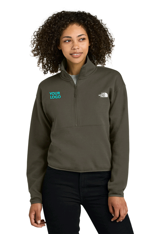 The North Face Double-Knit 1/2-Zip Custom Fleece, New Taupe Green