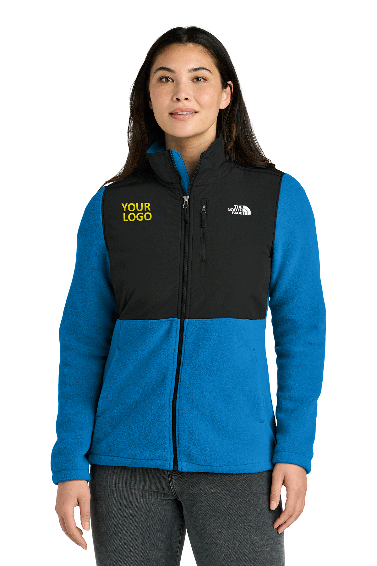 The North Face Womens Highest Peak Full-Zip Fleece Custom Jackets, Hero Blue