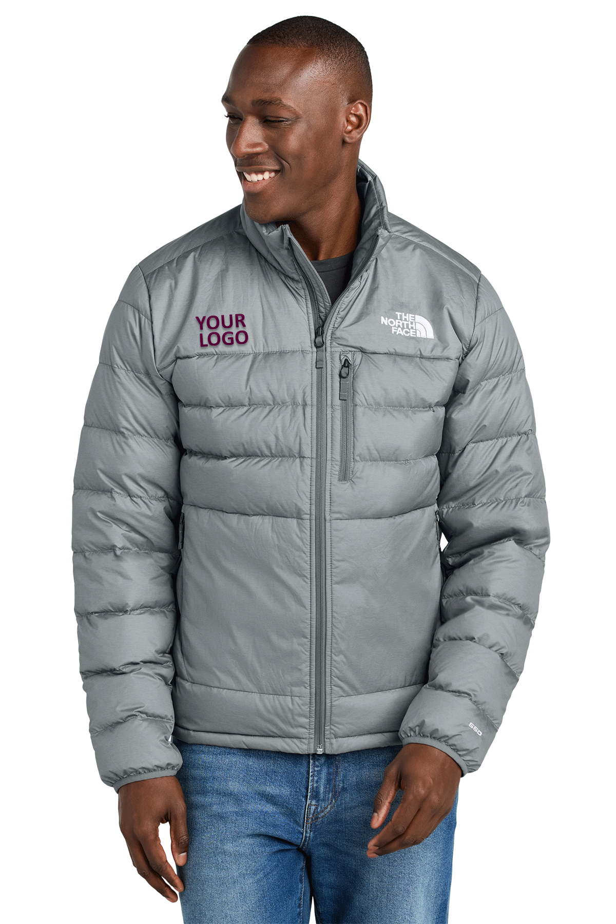 The North Face Down Hybrid Custom Jackets, Medium Grey Heather