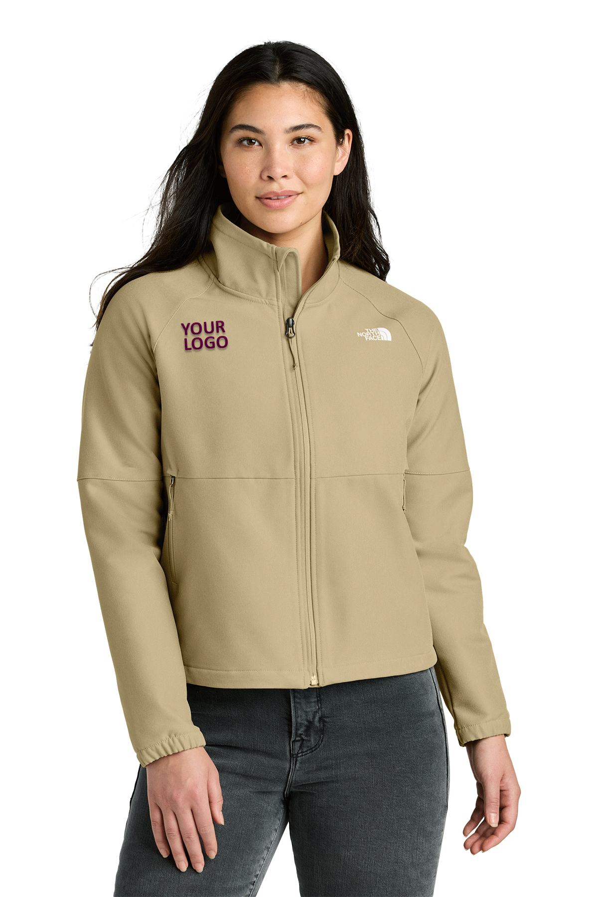The North Face Khaki Stone Dark Heather NF0A8C5C custom logo jackets
