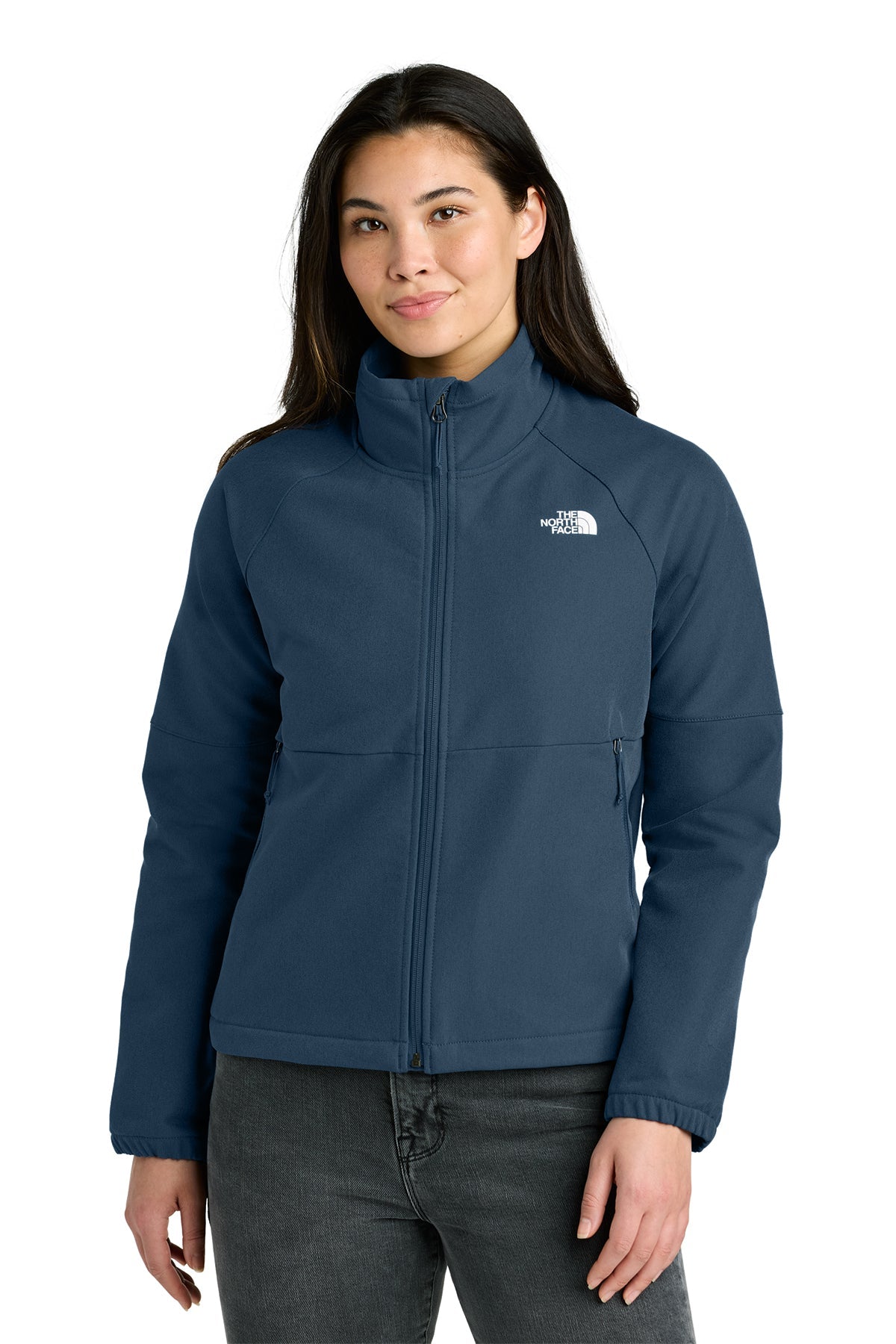 The North Face Womens Barr Lake Soft Shell Custom Jackets, Shady Blue Dark Heather [Executive Construction]
