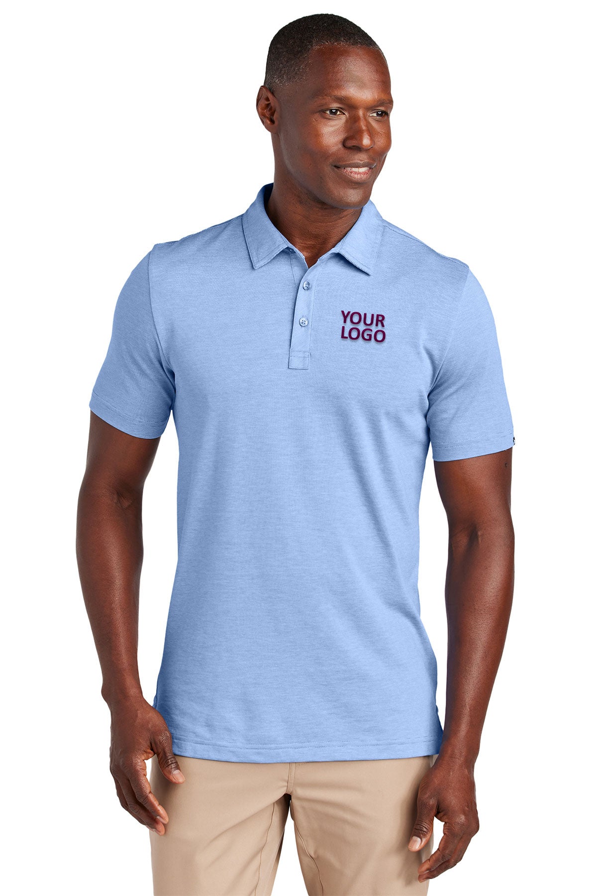 TravisMathew Strong Blue Heather TM1MAA369 polo shirts with logos