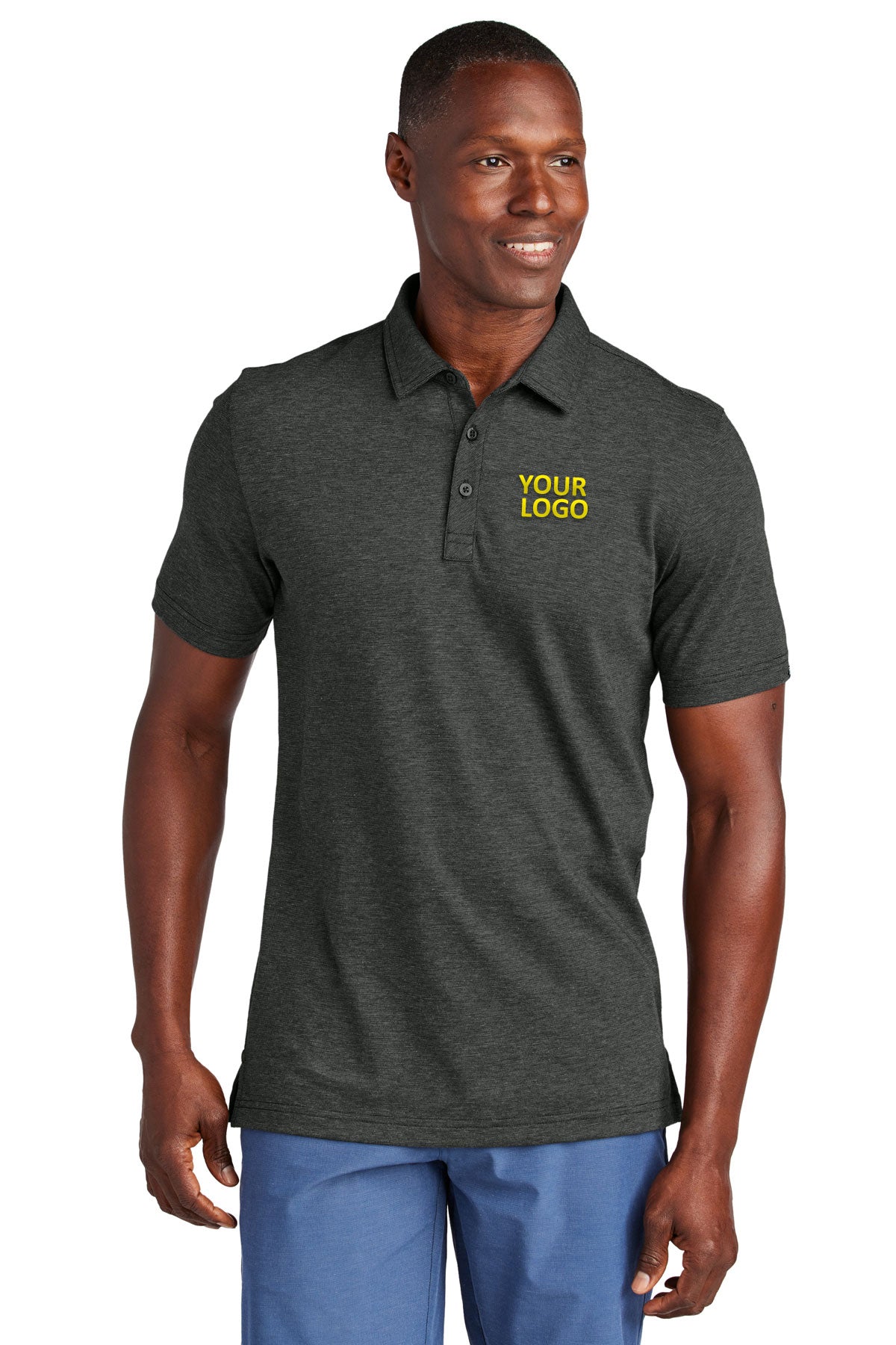 TravisMathew Sunnyvale Customized Polos, Black Heather