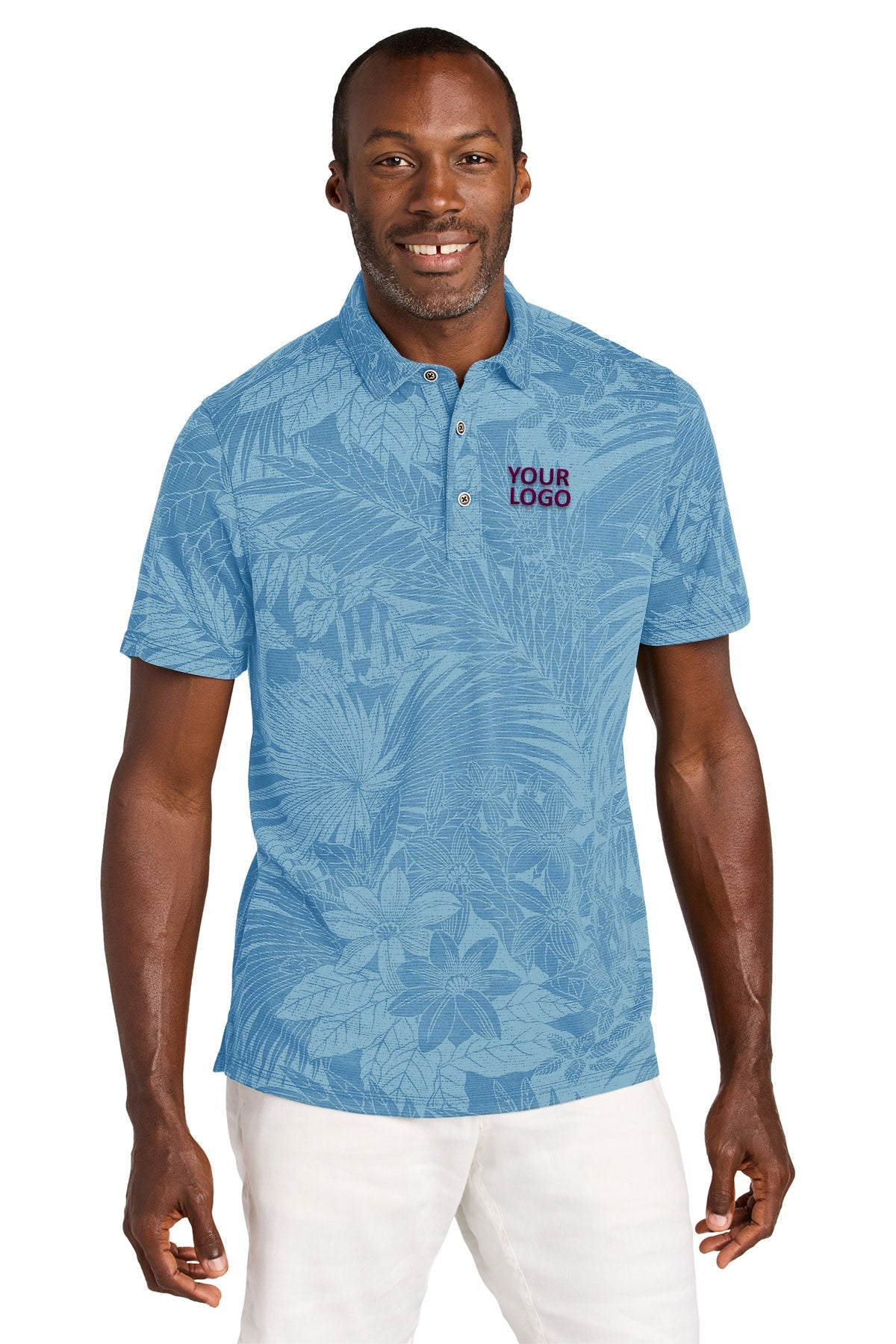 Tommy Bahama Santiago Paradise Custom Polos, Chambray Blue