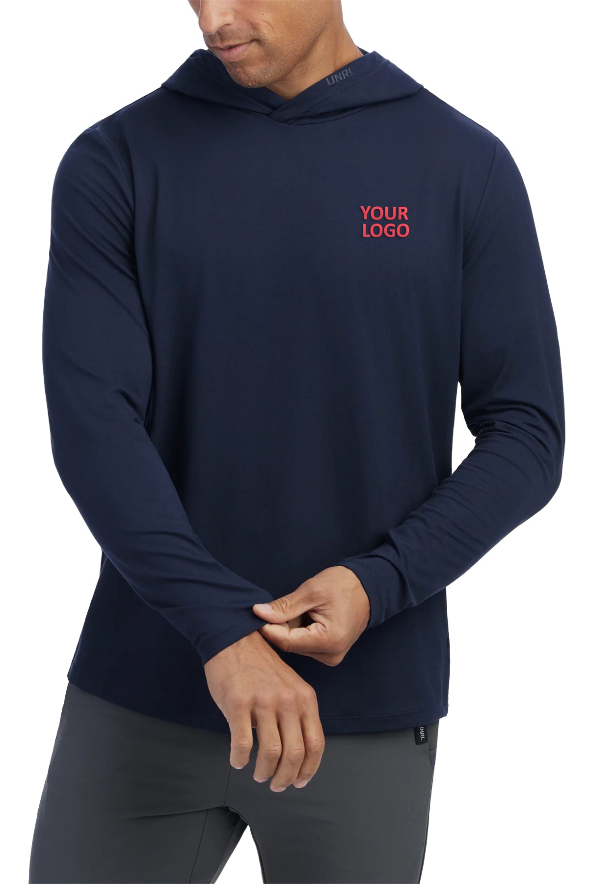UNRL Ultra Hooded Custom Long Sleeves, Navy