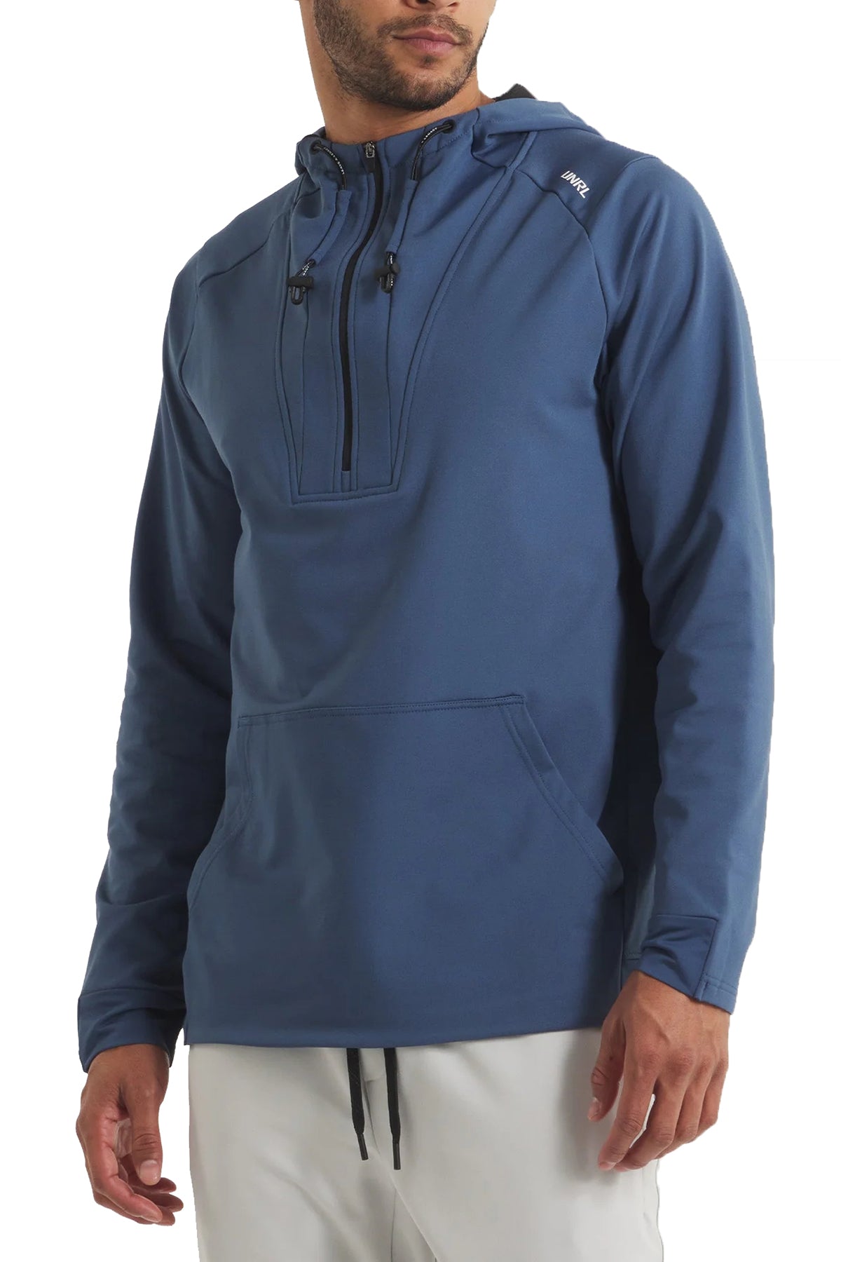 UNRL Crossover Half-Zip Custom Hoodies, Cavern Blue [Horizontal Talent]