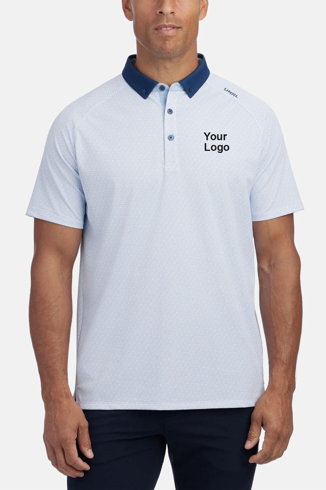 UNRL Vector Custom Polos, Sky Blue