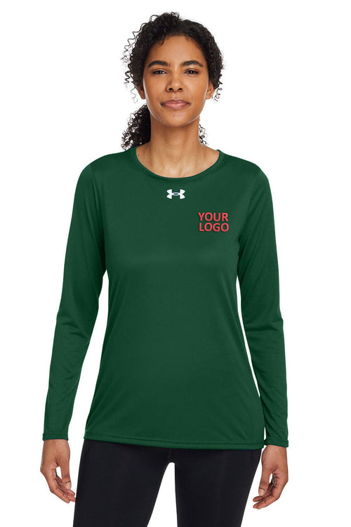 Under Armour Men's Tech Long-Sleeve Customized T-Shirts, Forest Green