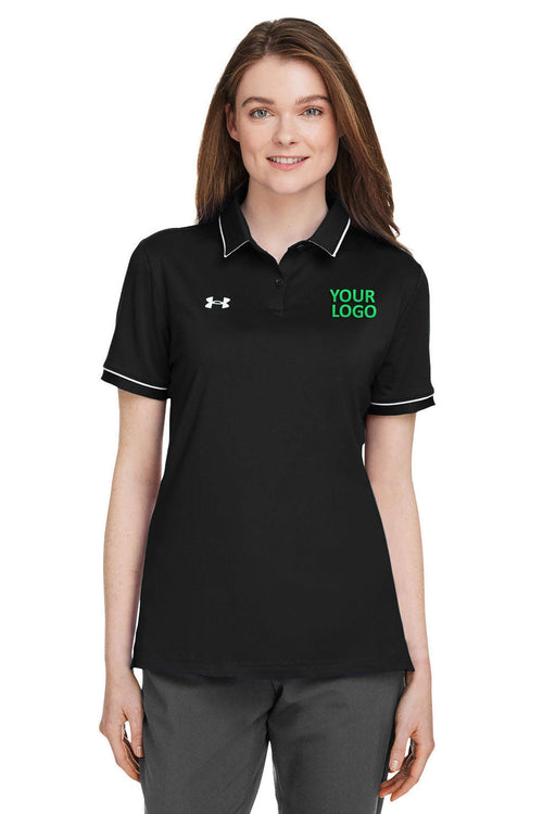 Under Armour Men's Tipped Teams Performance Custom Polos, Black