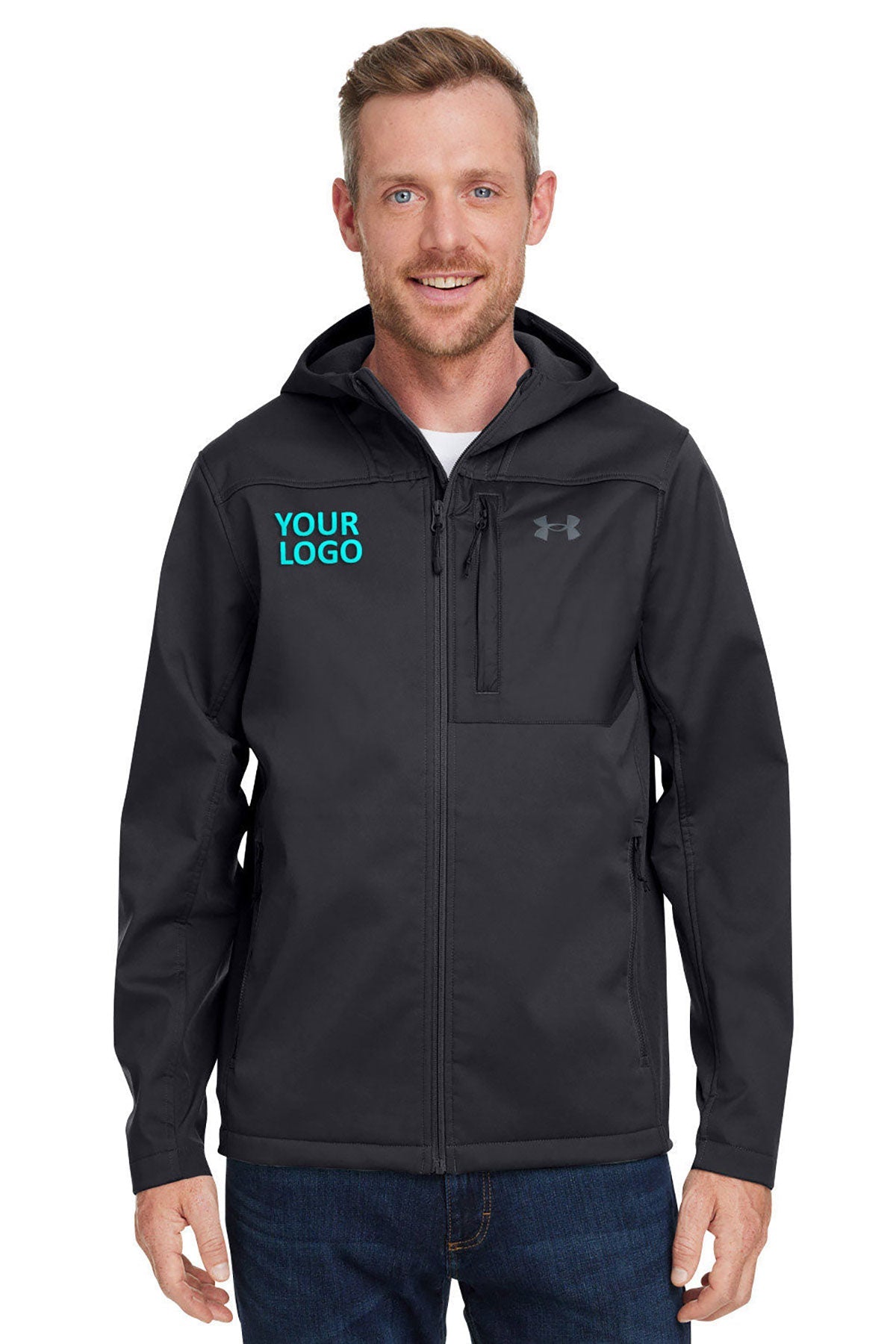 Under Armour Men's CGI Shield Hooded Branded Jackets, Black