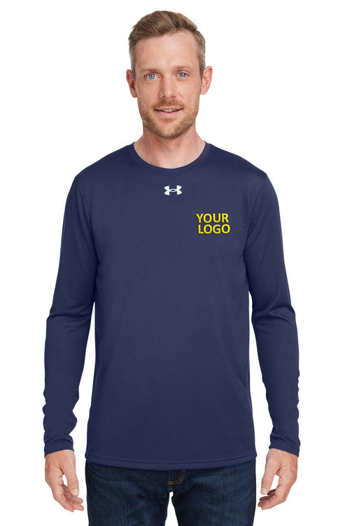 Under Armour Ladies Tech Long-Sleeve Custom T-Shirts, Navy